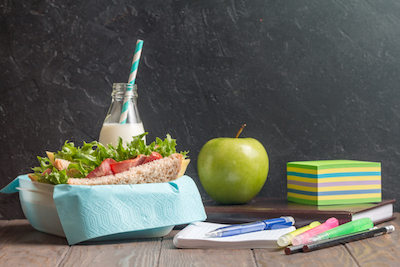 sandwich and milk for Kids to Eat Lunch At School